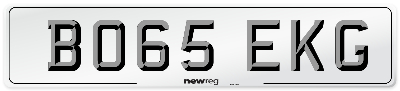 BO65 EKG Number Plate from New Reg